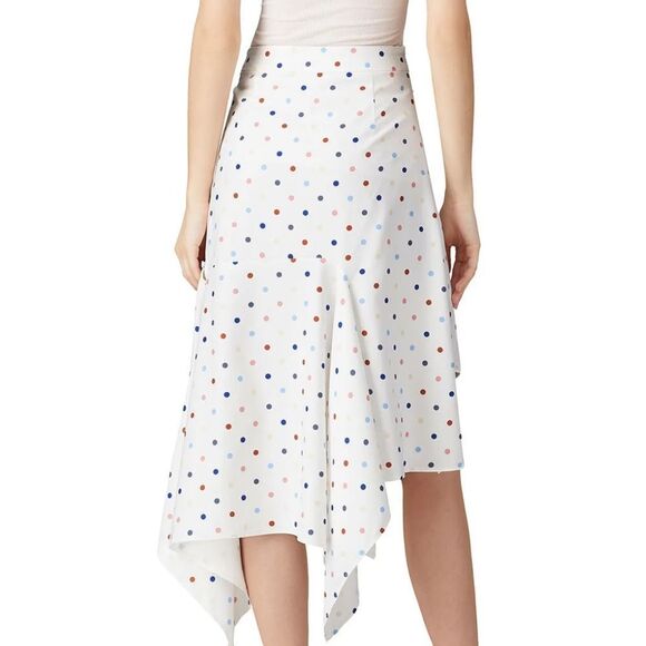 N12H Wonderland Skirt White Dots Asymmetrical Handkerchief Hem Sz Small 2-4 - Picture 4 of 5